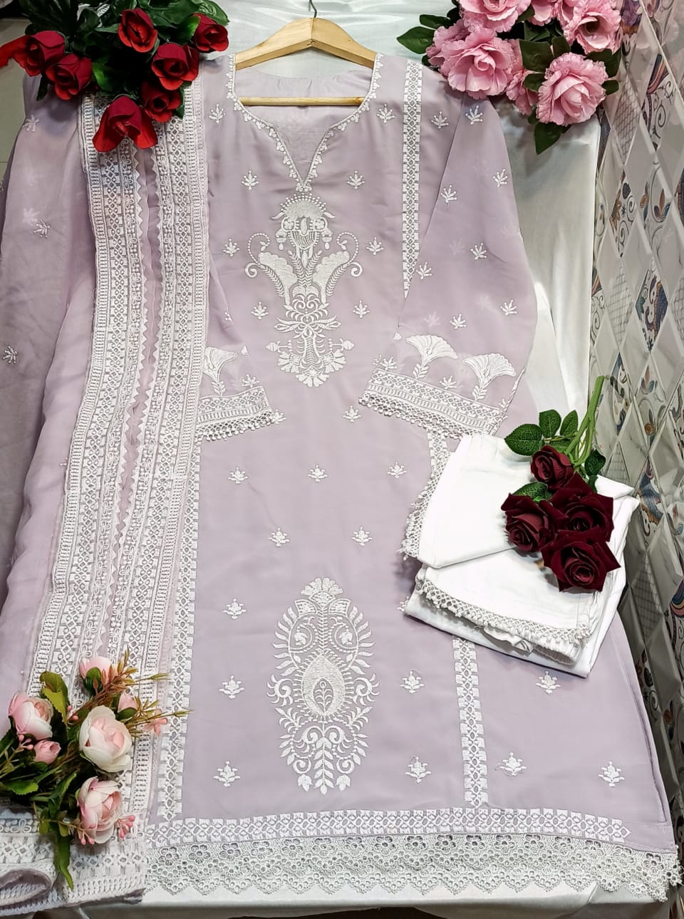 Atta Trendz 2710 New Fancy Ethnic Wear Georgette Top And Pant With Dupatta Collection